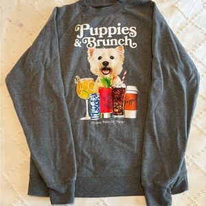 Charcoal Puppies & Brunch Graphic Sweatshirt